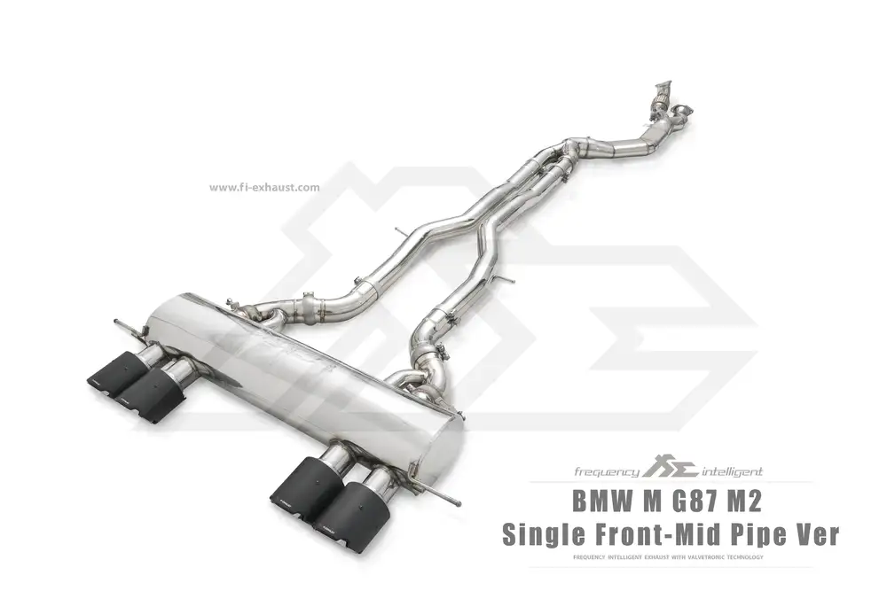 BMW G87 M2 installed with Fi EXHAUST single front-mid pipe version exhaust.