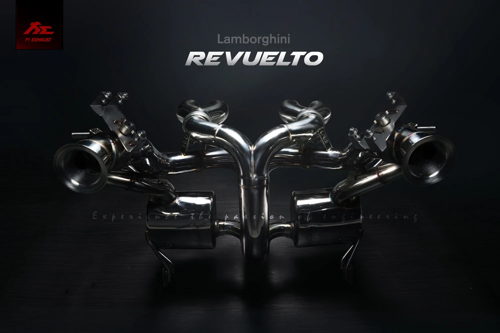 Fi EXHAUST Valvetronic Ultra Edition for Lamborghini Revuelto with OBD dongle to prevent CEL after replacing factory catalytic converters.