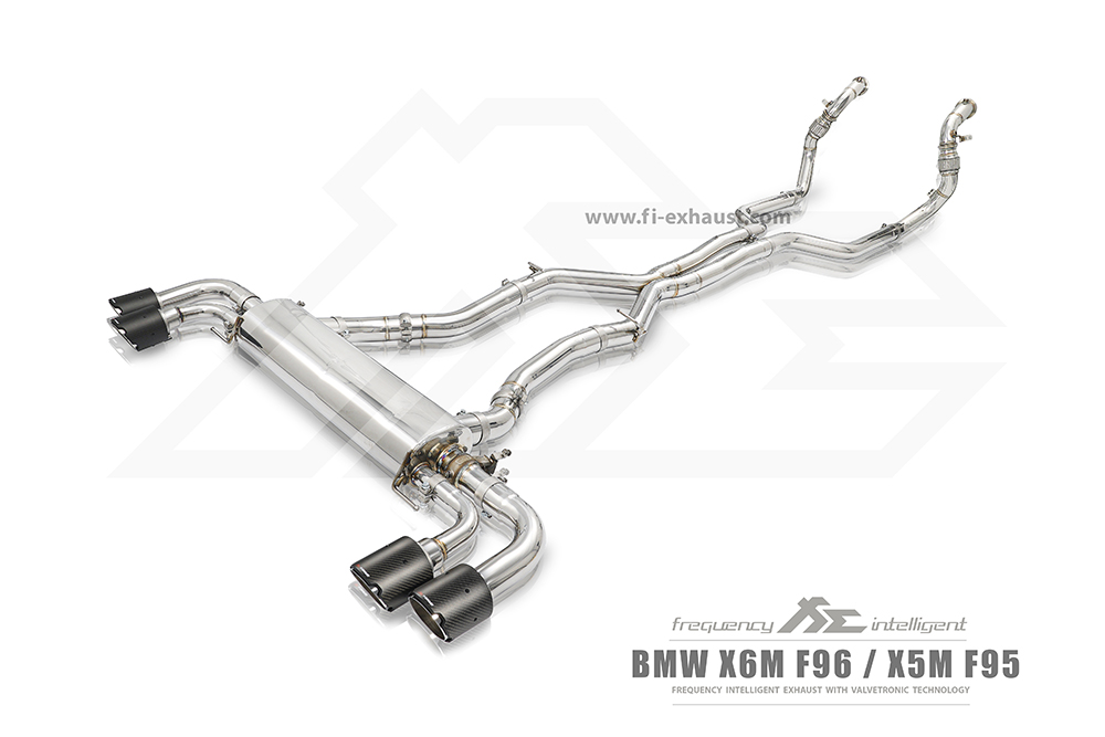 Fi EXHAUST - BMW X5 M F95 / X6 M F96 EU6 II OPF - EU6 II OPF cat-back with four silver tips