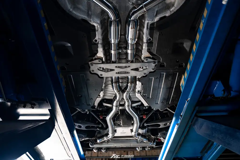 Dual front pipe with mid x-pipe for BMW G87 M2 (02)